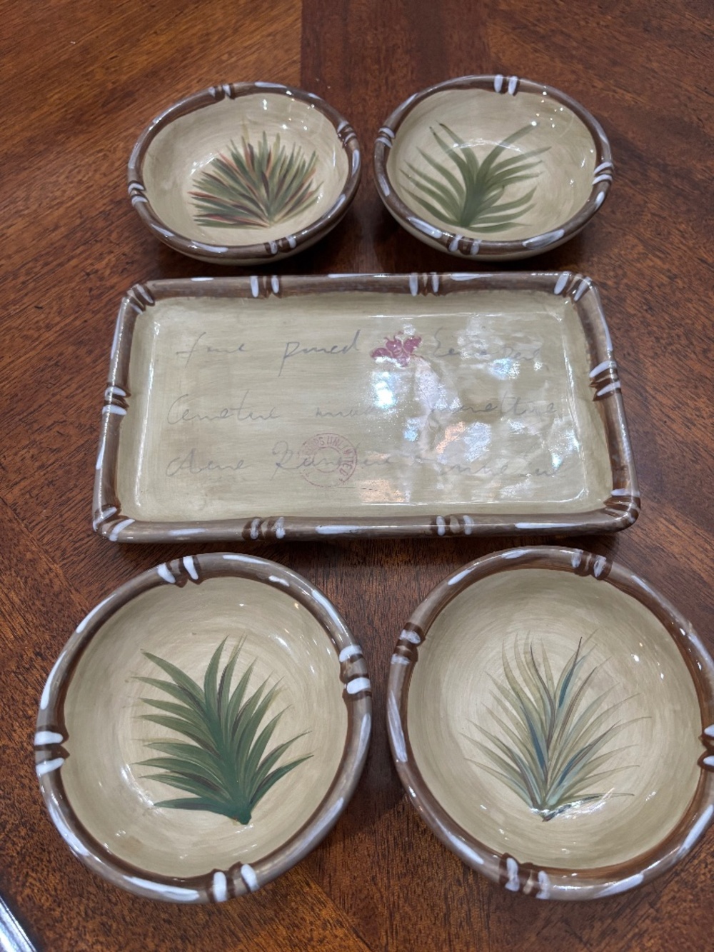 Bora Bora by Tabletops Unlimited Tray with 4 individual dipping bowls